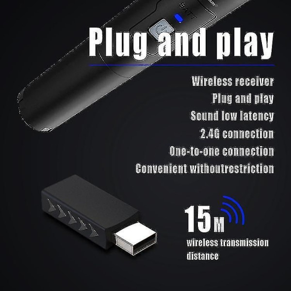 Ps5 trådløs mikrofon, spillekonsolmikrofon, med switch kompatibel med Nintedno Switch Ps5 PS4/wii U spil trådløs mikrofon (hvid)