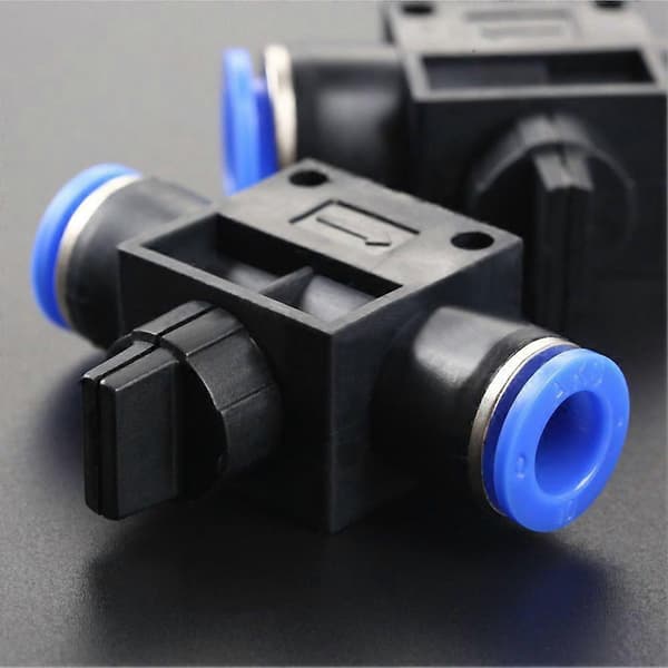 Pneumatisk kugleluftventil Push In Fitting Konnektor Slange Rør Hastighedsforbinder 6mm