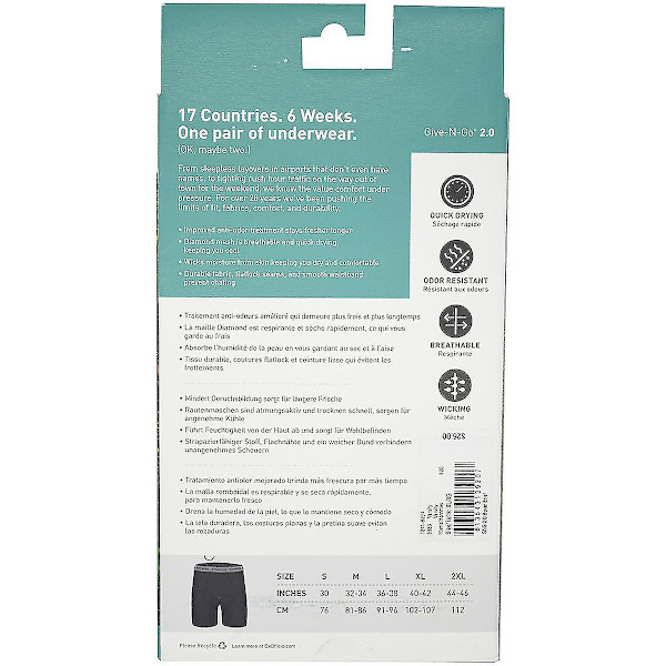 Exofficio Give-n-go 2.0 Boxer Briefs - Svart 2XL
