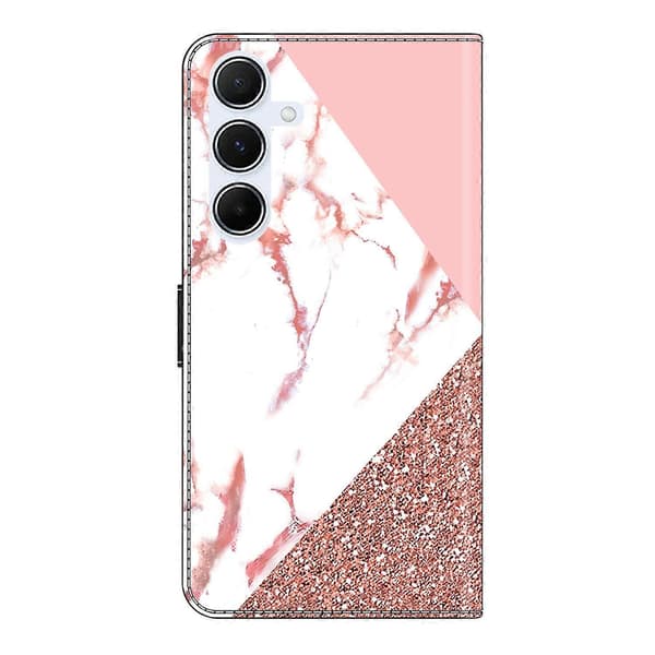 Til Samsung Galaxy A56 5G Wallet Case Mønstertryk Stand Læder Flip Telefon Cover Multicolor Triangular Marble