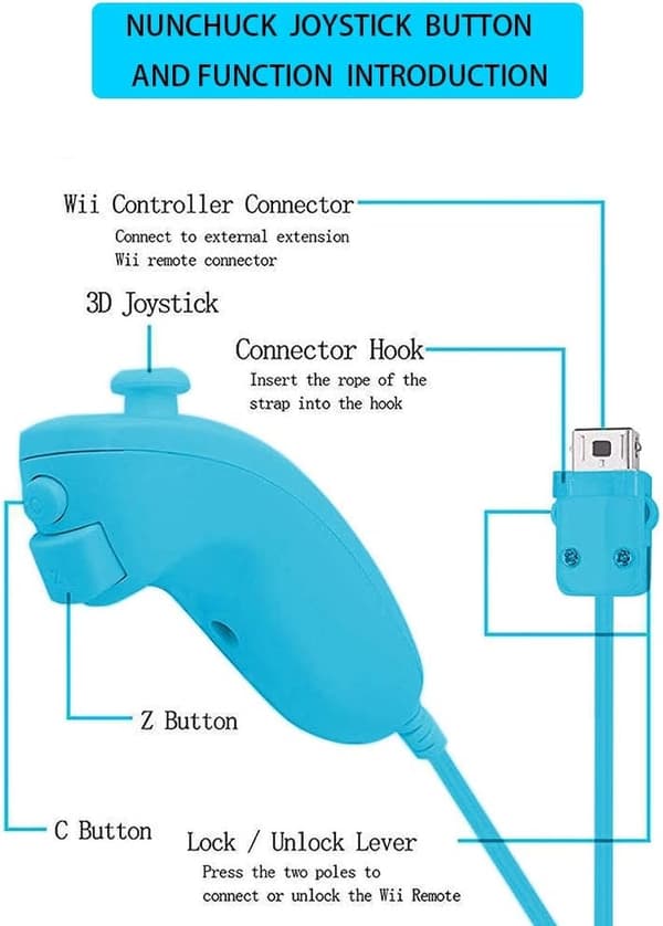 2-pak trådløs controller og Nunchuck til Wii og Wii U-konsol - Perfekt