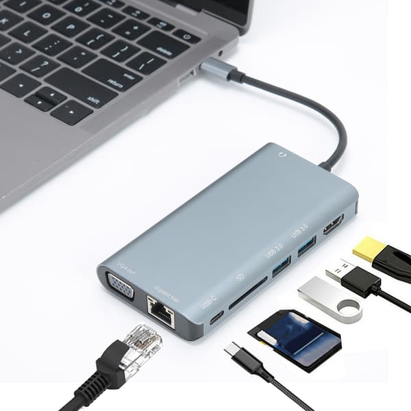 USB3.0 8-in-1 C-tyypin sovitinnapa tietokonetarvikkeet