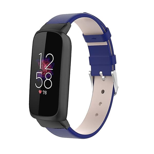 Ægte læder udskiftningsurrem justerbar håndledsrem til Fitbit Luxe Blue Style D Other Smartwatch Model