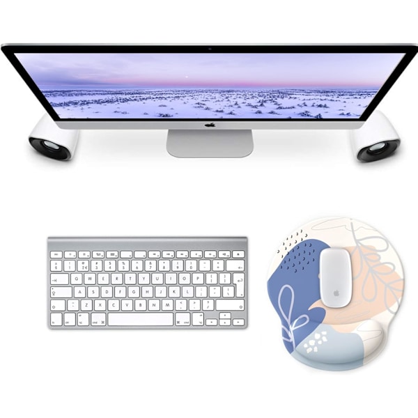 Musemåtte med håndledsstøtte, Ergonomisk gelmusemåtte, Kompatibel med bærbar computer, Smertelindrende musemåtte med skridsikker PU-base (Frodigt grønt)
