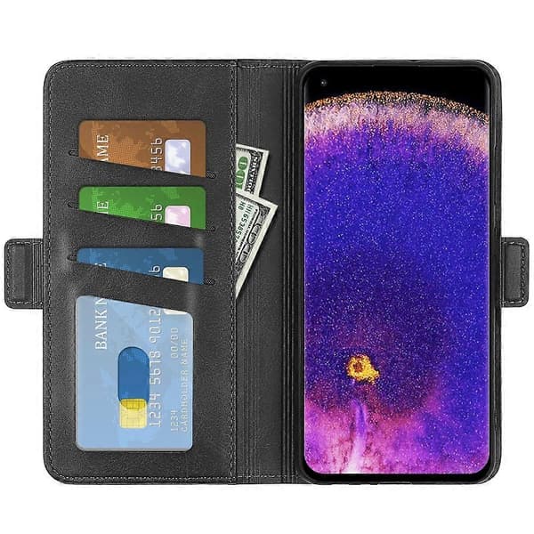 Til OPPO Find X5 Pro Dobbeltsidet Magnetisk Spænde Læder Telefoncover Black