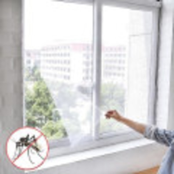 Myggnett/insektnett for vinduer - 130x150cm - Klippbar - Mygghvit