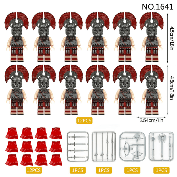 Medeltida romerska soldatregemente 12 byggstensminifigurer och leksaker för små partiklar 12 pieces in a set A