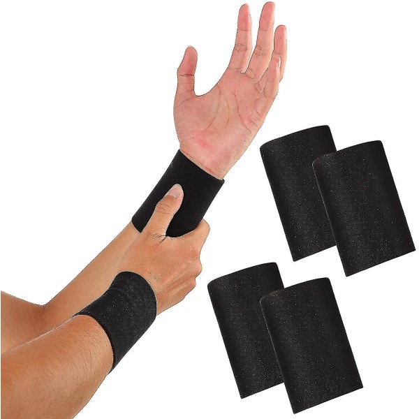 2 par kompresjonshåndleddshylse kompresjonshåndleddsstag Håndleddstøtter håndleddsomslag Elastiske armbånd for menn og kvinner Tennis, senebetennelse, karpe Black Large