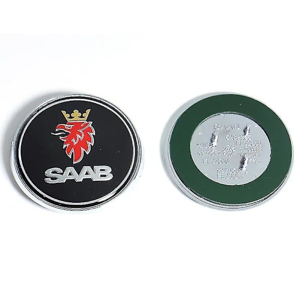 68mm 2 3-stifts Saab Bil Front Huv Emblem Baklucka Stötfångare Badge för Saab 9 3 9 5 9-3 9-5 Saab Emblem Dekal Tillbehör Y Front Black