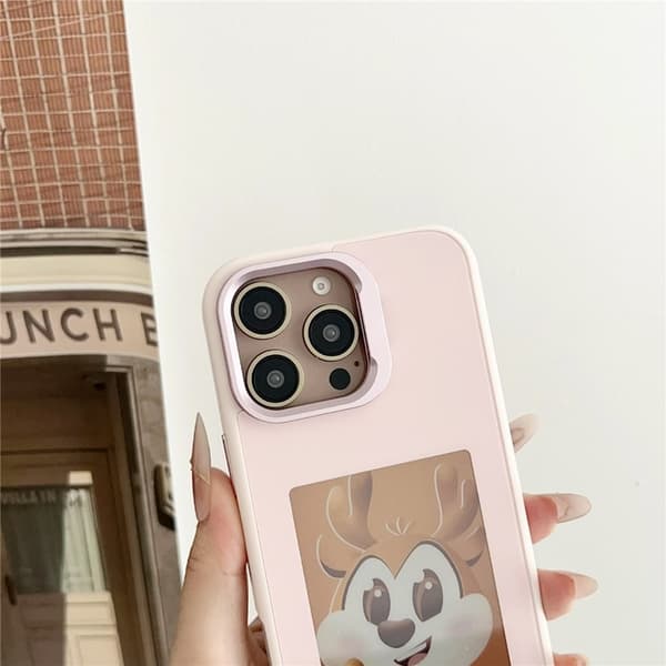 Mobilcover til iPhone 14 Pro MagSafe Linse Kickstand E-Ink Tilpasset NFC - Pink Rosa 140