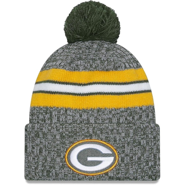 Nfl Sideline Sports Strik Hat American Football 2023/2024 Vinterhue Med Pom Pom One Size Alle hold SportKnit to Packer-Green31892