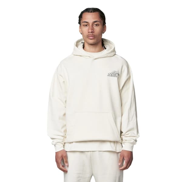 Kings Will Dream Studio Script hettegenser med trykk på ryggen, herre, L, Off White Off White L