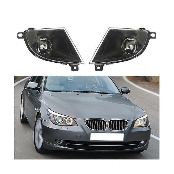 1 par bil frontfanger tåkelys kjørelys uten pære for 5-serie E60 E61 2007 2008 2009 Black  Clear