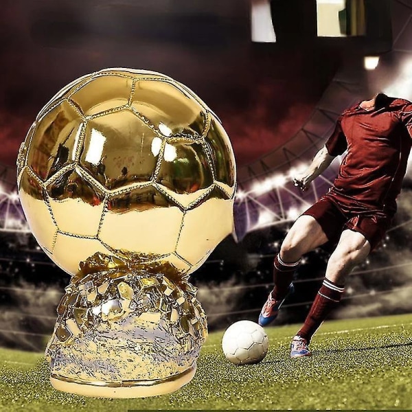 2023 Golden Ball Trophy Benzema Soccer Final Scorer Model Resin Soccer Cup Fan Collection Souvenir Fotbollsskor Form Trophy-mxbc