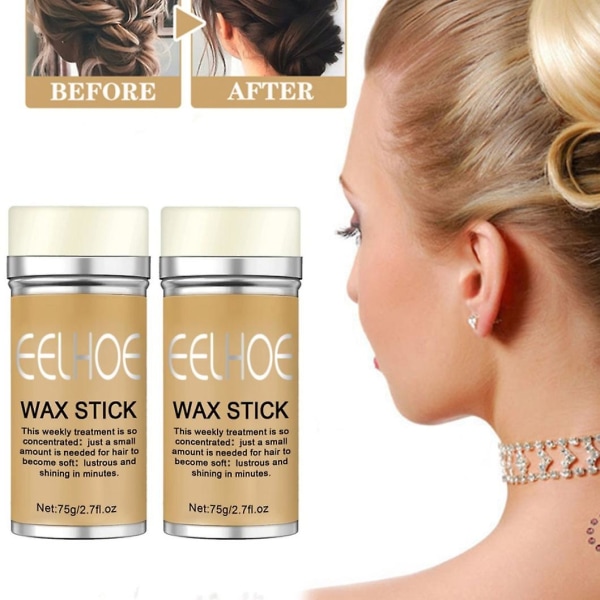 2 stk Hair Wax Stick Wax Stick til glatte hår Parykker, ikke-fedtet stylingvoks til flyve-væk og kantfrizz
