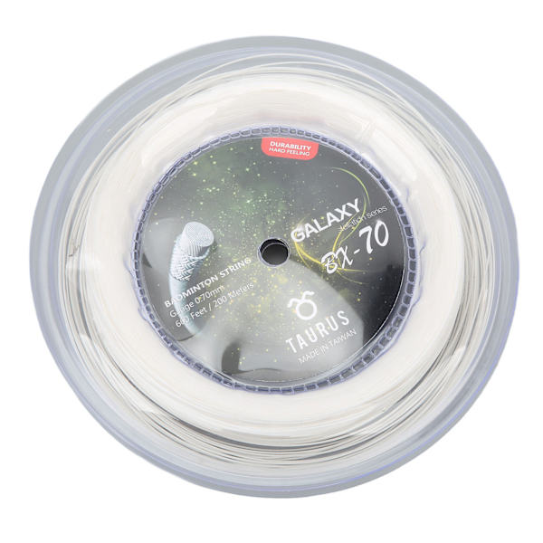 POWERTI BX70 Badminton Racket Strings High Elastic Nylon Badminton Racket String 0.7mm Badminton String 200m Roll White