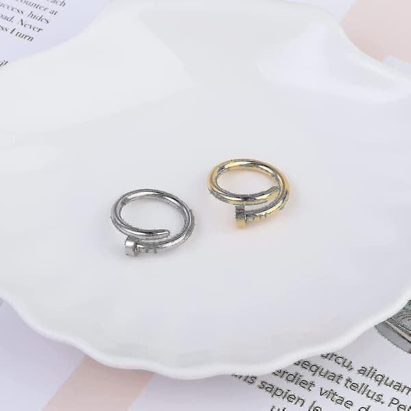 Ring 18k gul / Clou-ring for kvinner