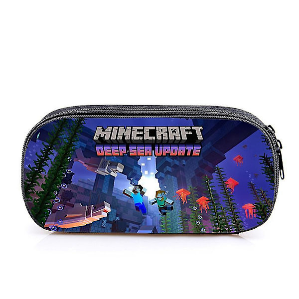 Minecraft Tema Børne Blyantsæske Pen Taske Student Skrivebordsartikler Organizer Opbevaring Pung Tilbage Til Skole E