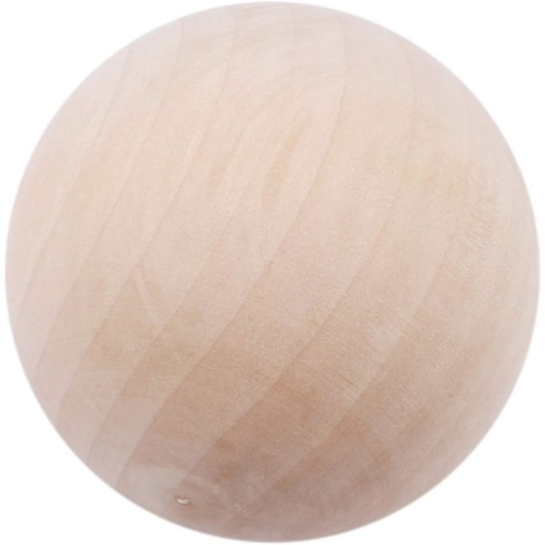 Naturlig rund hårdttræskugle Ufærdig håndværksbold til selvhåndværksprojektudsmykning, træfarve, 6 cm 8cm
