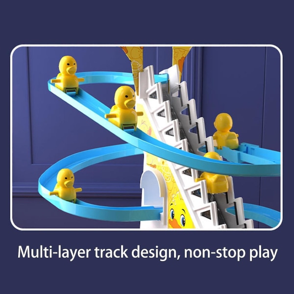 Elektrisk Duck Track Slide Leker Klatretrapper Led-lys Musikalsk Slide For Kids