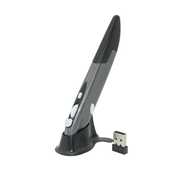 Trådlös optisk pennmus 2,4ghz USB bluetooth luftmöss optisk presentationspenna för bärbar dator Gray