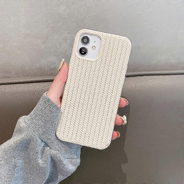 For Iphone 12 Pro Max Silikondeksel med sildebensmønster (hvit)