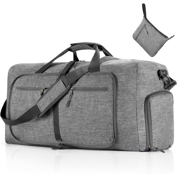 Rejsetaske Duffel 65L Foldbar Overnight Bag Rum Vandafvisende &amp; Rivfast