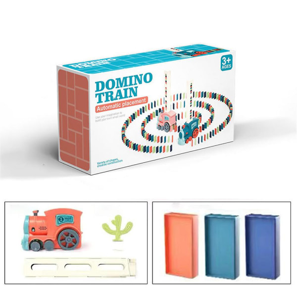 Bästsäljande! Födelsedag gör-det-själv staplingsspel Barnblock Presenter Pedagogiskt Domino Train Set Pink