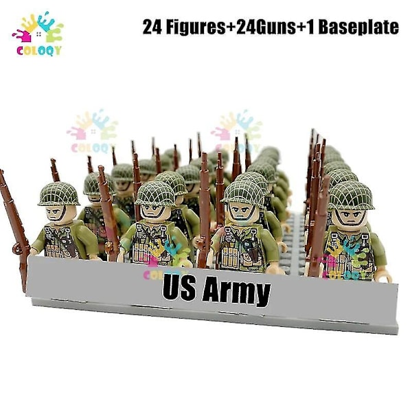 Nya WW2 Soldater Byggklossar Nation Army Mini Actionfigurer Militärklossar Pedagogiska Leksaker För Barn Pojkar Julgåvor 24pcs1