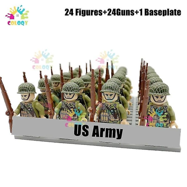 Nye WW2 Soldater Byggeklodser Nation Army Mini Actionfigurer Militære Klodser Uddannelsesmæssige Legetøj Til Børn Drenge Julegaver 24pcs1