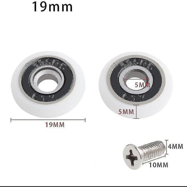 Sæt med 8 udskiftningshjul til 19 mm diameter brusekabinedør