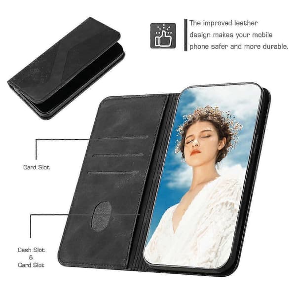 Samsung A41 Läderfodral med magnetiskt lock Black Samsung Galaxy A41