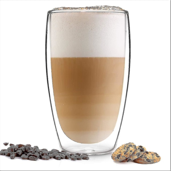 Design Latte Macchiato -lasit (4 x 330ml) - Kaksinkertaiset lasit borosilikaattilasista