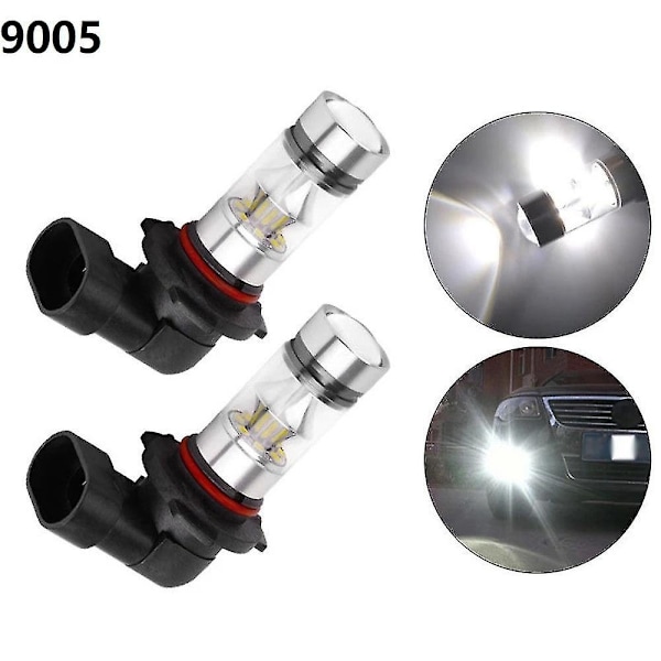 2 x 6000K Super White H10 9045 9145 9140 100W 1200lm LED Sumuvalon Polttimo Projektor Ajovalo DRL