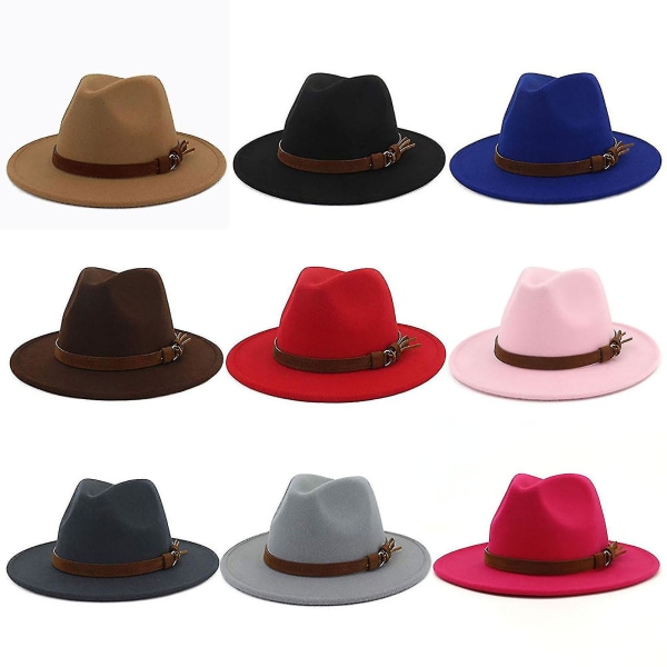 Fedora Justerbar Åndbar Filt Hat til Mænd i Vintage Stil til Vandreture Black