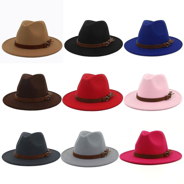 Fedora Justerbar Pustende Filt Menn Vintage Style Hat For Vandring Khaki