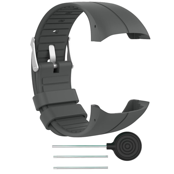 Silikon pustende armbåndsrem for M400 M430 Smart Watch Klokkearmbånd gray
