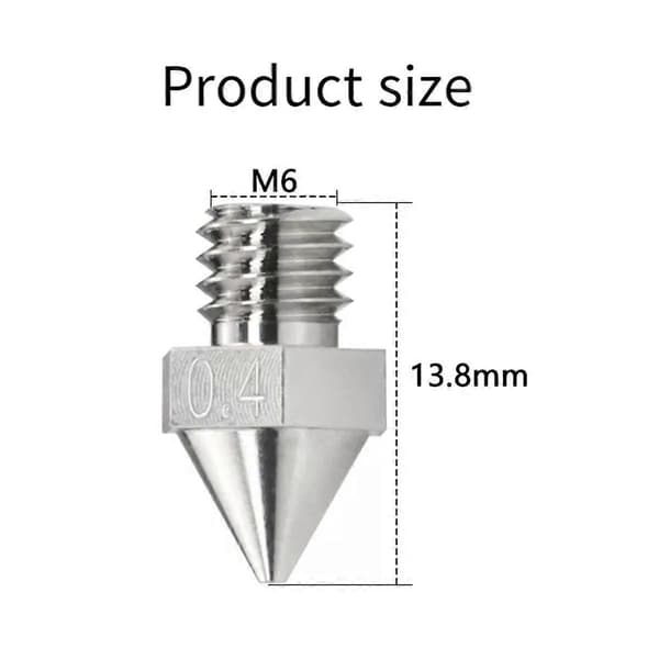 3D-printerdyse - til Raise3D Pro2-serien udskiftningsdyse (0,4 mm)