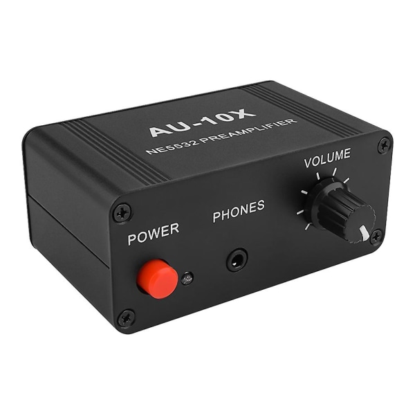 Au-10x Ne5532 Audio Signal Forforstærker Hovedtelefonforstærkerkort Gain 20db Rca 3.5mm Volumenkontrol Tone