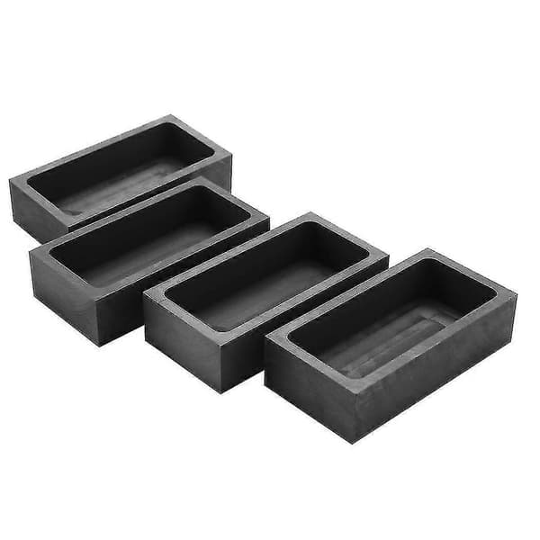 4 Stk. 1 Kg Grafit Ingotsform Støbeform Digelform Sølv Guld Ingotsform Smeltning Cas