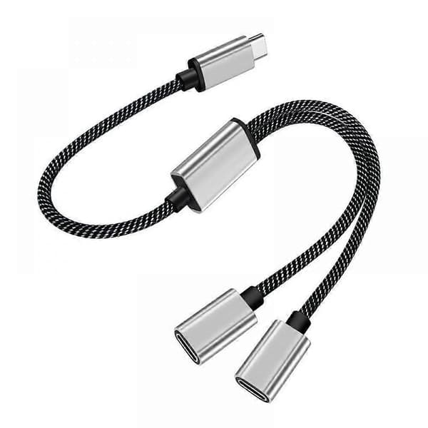 USB C Splitter Type C til Dobbel USB C Hannadapter 480Mbps Type C til Dobbel USB C Dobbel Adapter USB Splitter Kabelkonverter