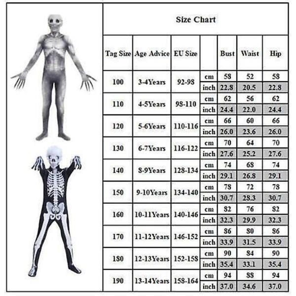 Lasten The Rake Morphsuit - Poikien ja Tyttöjen Pelottava Halloween-asu 140cm