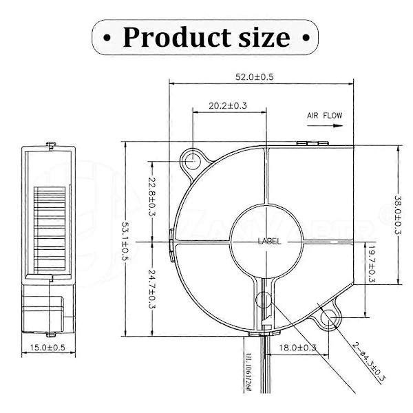 Kjølevifte for P1 P1S Front Shell Component Cooling 5015
