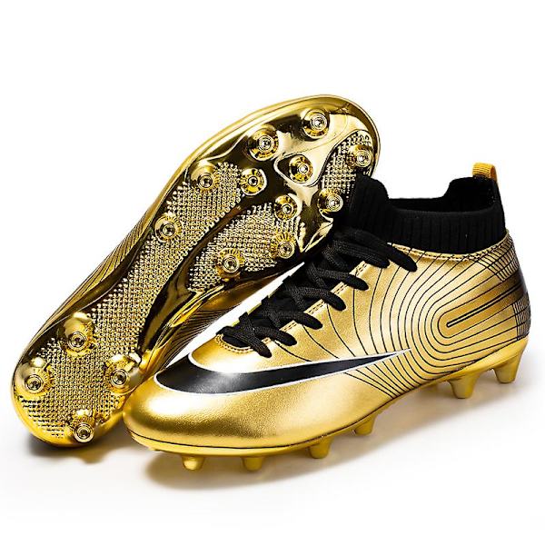 KIDENG Barn Fotbollsskor Pojkar Flickor Fotbollsskor Fotbollsskor Gräs Träning Sport Sneakers Yj723 Gold 36