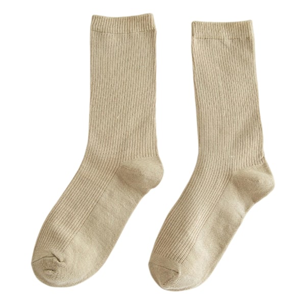 Färgglada strumpor Tunna bomullsstrumpor Mjuka Andningsbara Hög Elastiska Strumpor för Vuxen Barn Khaki Adult