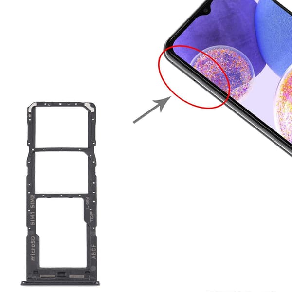 För Samsung Galaxy A23 5G SM-A236B KOMPATIBEL SIM-kortfack + Micro SD-kortfack Black