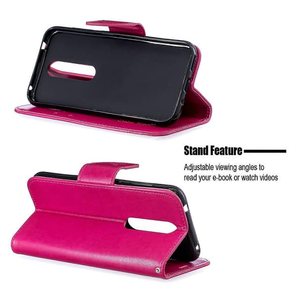 Imprint Butterfly Læder Wallet Case til Nokia 4.2 - Grøn Multicolor Rose