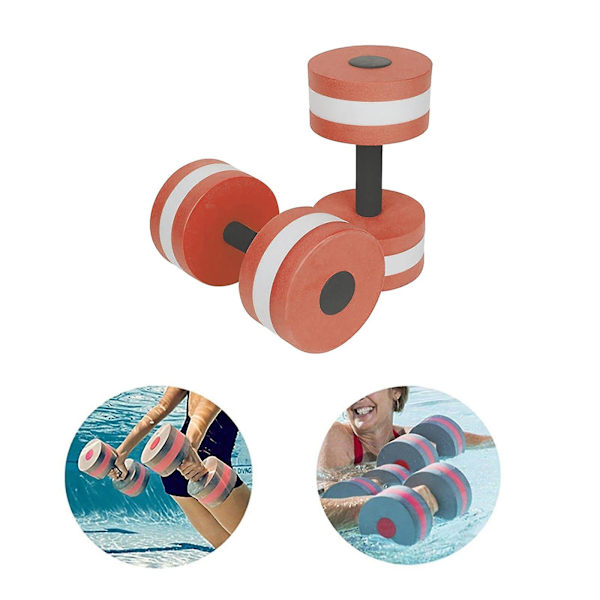 Mardi Gras 2024 1 Par Aqua Fitness Håndvægte Skum Dumbbells Håndstænger Pool Modstandstræning Orange