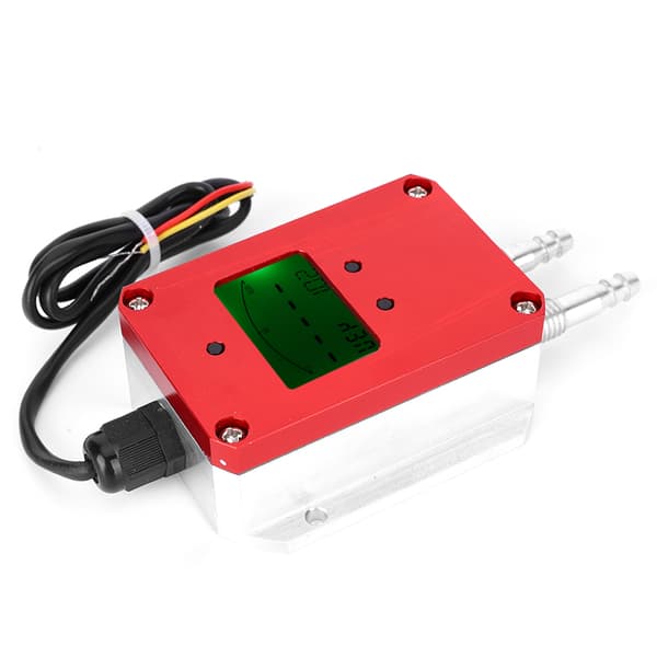 LCD Intelligent Digital Lufttrykkssender Sensor DC 24V 4-20mA Helseventilasjon 0-20kPa
