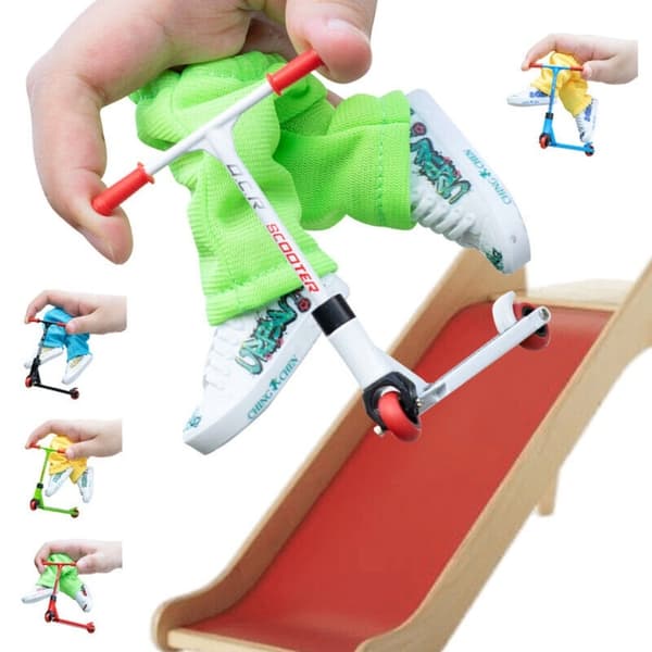 Finger Scooter Set Liten Finger Skateboard RØD - Perfekt Ed